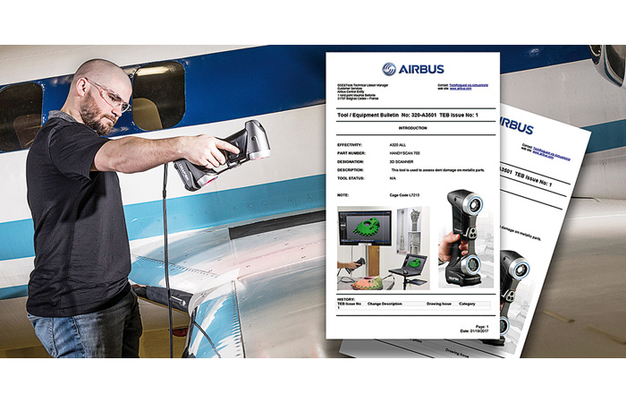 HandySCAN 3D de Creaform certifié par Airbus