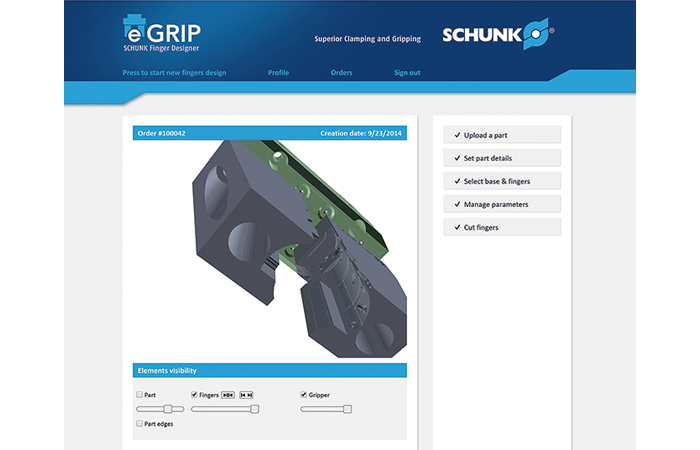 Outil Web de conception 3D Schunk