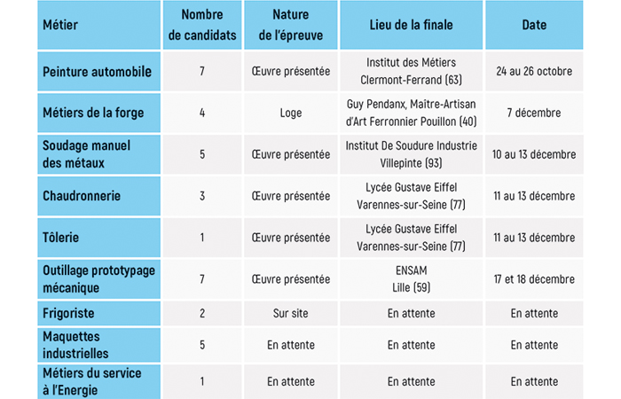 Qui sera un des meilleurs ouvriers de France ?