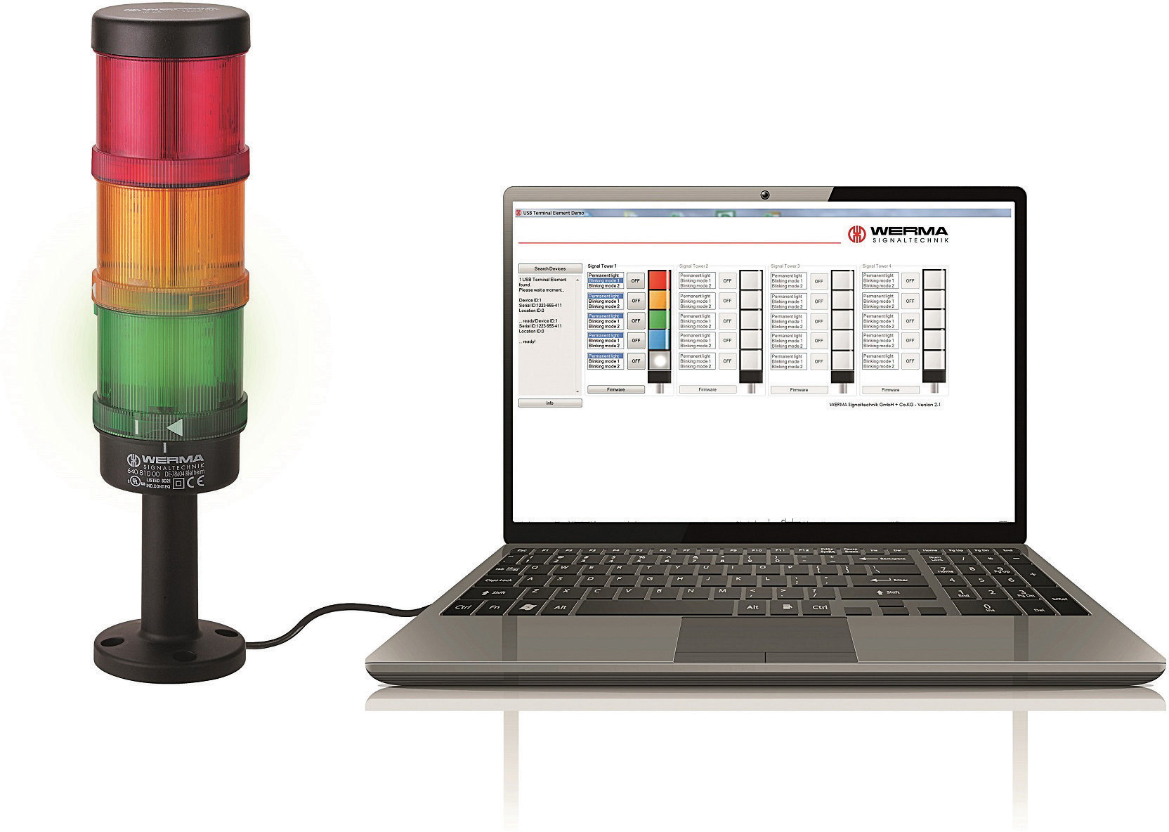 Signalisation avec USB Werma