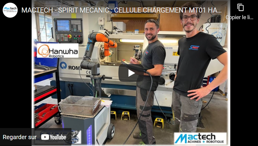 [Vidéo] Un cobot Hanwha HCR chez Spirit Mecanic