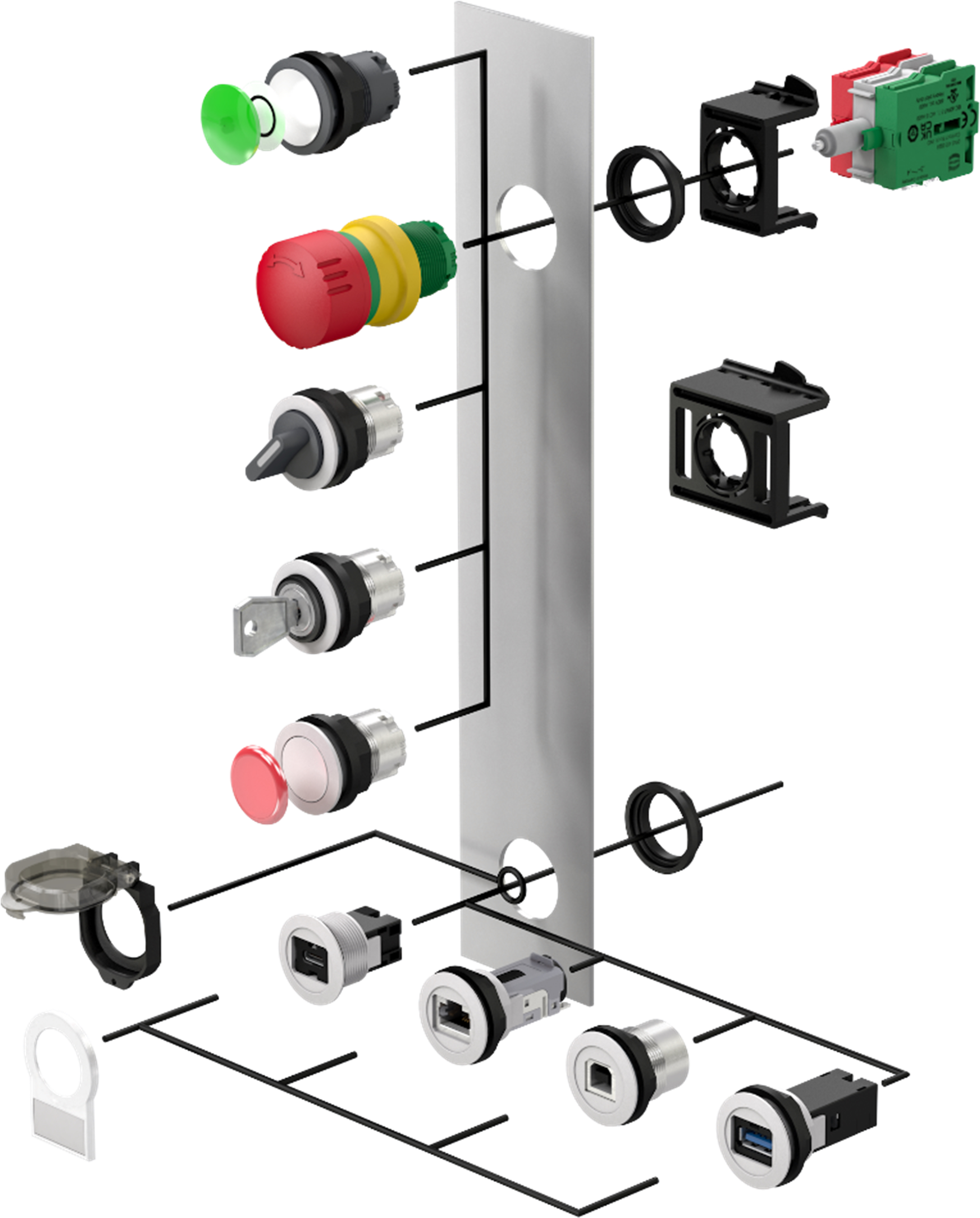 Boutons poussoirs Harting