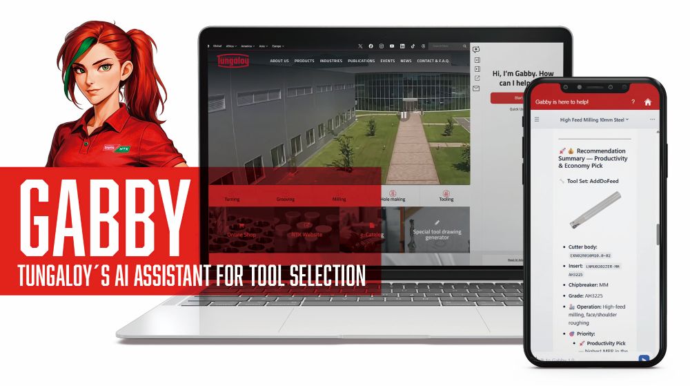 Tungaloy lance Gabby, son assistant IA pour sélectionner vos outils